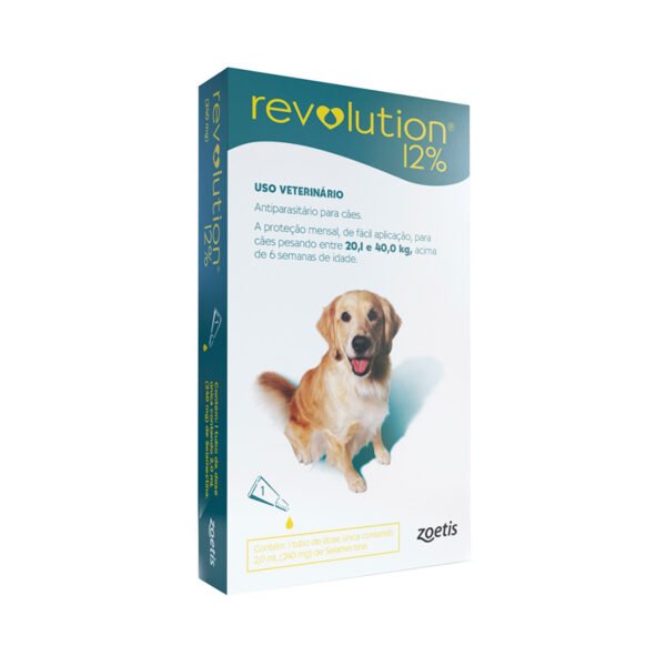 Revolution 12% 2ml para Cães de 20,1Kg a 40kg