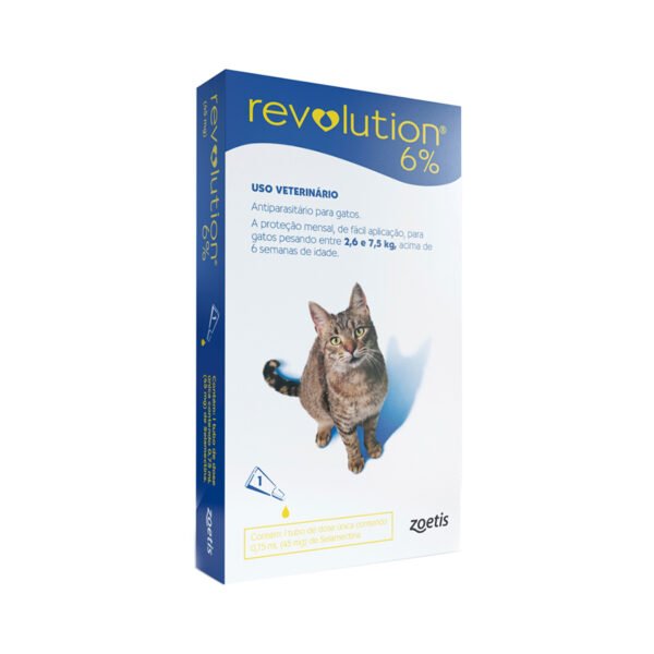 Revolution 6% 0.75ml para Gatos de 2,6Kg a 7,5Kg