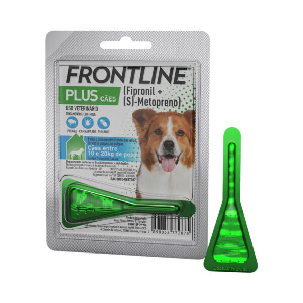 Frontline Plus Antipulgas e Carrapatos para Cães de 10 a 20kg