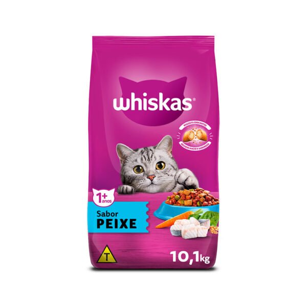 Ração Whiskas para Gatos Adultos Sabor Peixe - 10kg