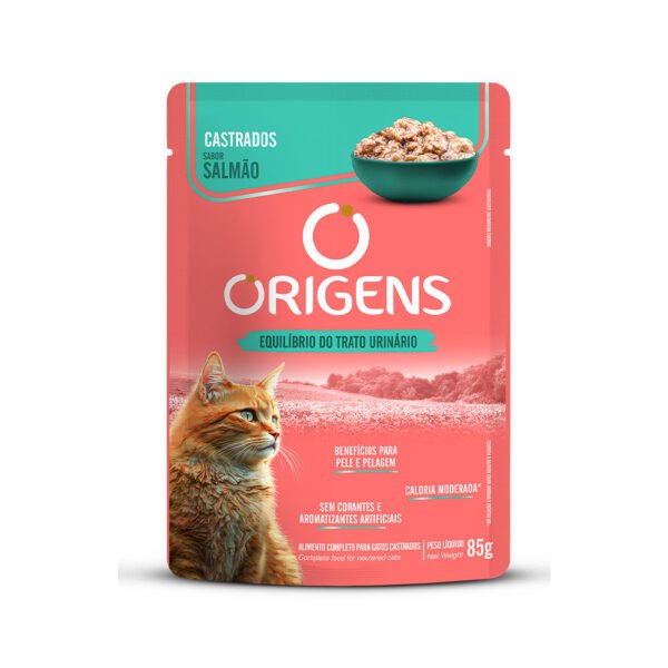 Sachê Origens para Gatos Castrados Sabor Salmão 85g