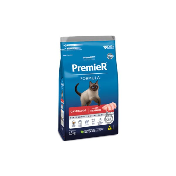 Ração Premier Formula para Gatos Castrados Sabor Frango 1,5kg