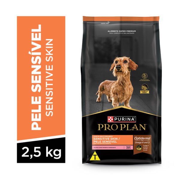 Ração Purina Proplan para Cães Adultos Porte Mini e Pequeno com Pele Sensível 2,5kg