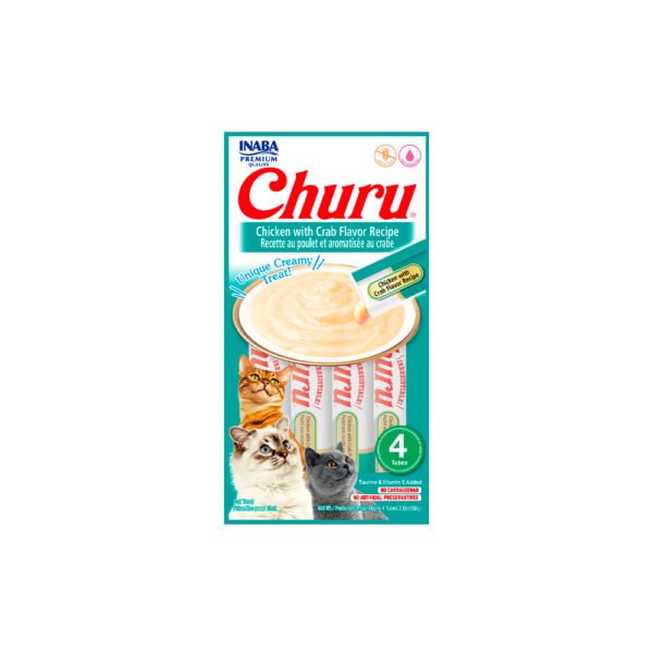Petisco Churu Cremoso Sabor Galinha com Caranguejo para Gatos 56 g