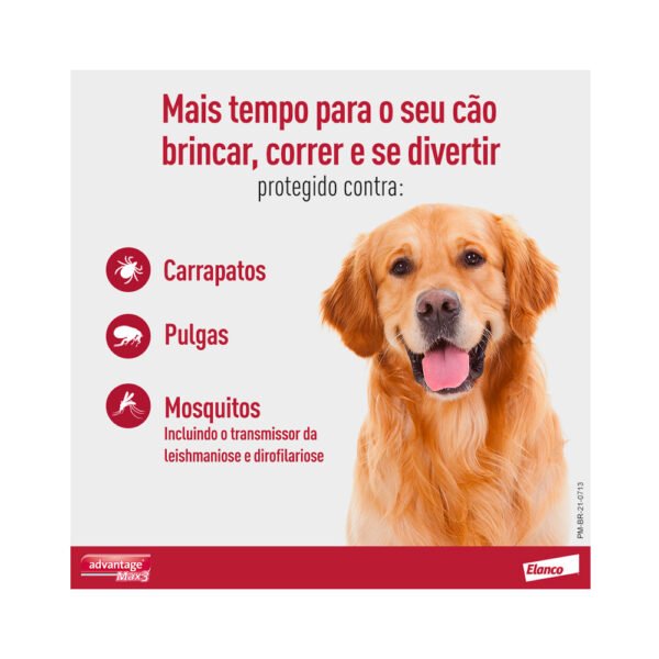 Antipulgas, Carrapatos e Mosquitos Advantage Max 3 0,4 para Cães de até 4kg. - Image 5