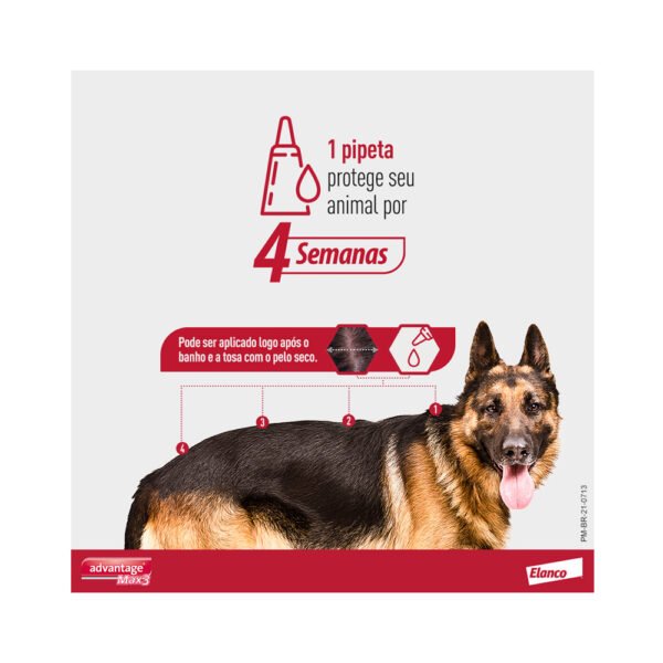 Antipulgas, Carrapatos e Mosquitos Advantage Max 3 0,4 para Cães de até 4kg. - Image 4