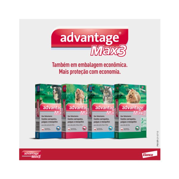 Antipulgas, Carrapatos e Mosquitos Advantage Max 3 0,4 para Cães de até 4kg. - Image 2