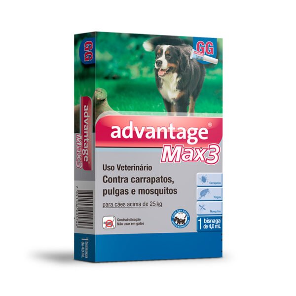 Antipulgas, Carrapatos e Mosquitos Advantage Max 3 4,0ml para Cães acima de 25kg