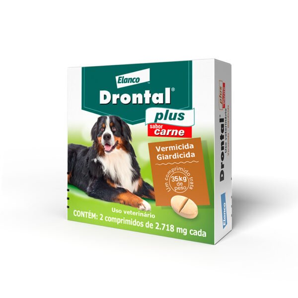 Drontal Plus para Cães de 35 kg Sabor Carne - 2 comprimidos