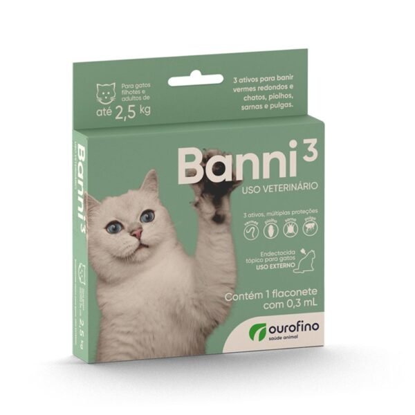 Antiparasitário Banni 3 para Gatos de até 2,5kg