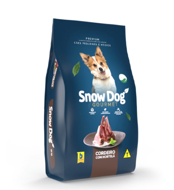 Ração Snow Dog Premium Gourmet Sabor Cordeiro com Hortelã Para Cães Adultos - 15kg