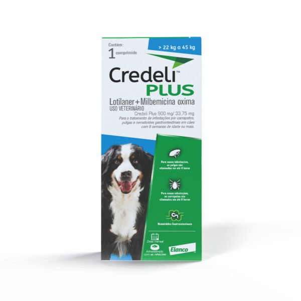 Credeli Plus Antipulgas, Carrapatos e Vermes para Cães de  22 a 45 kg
