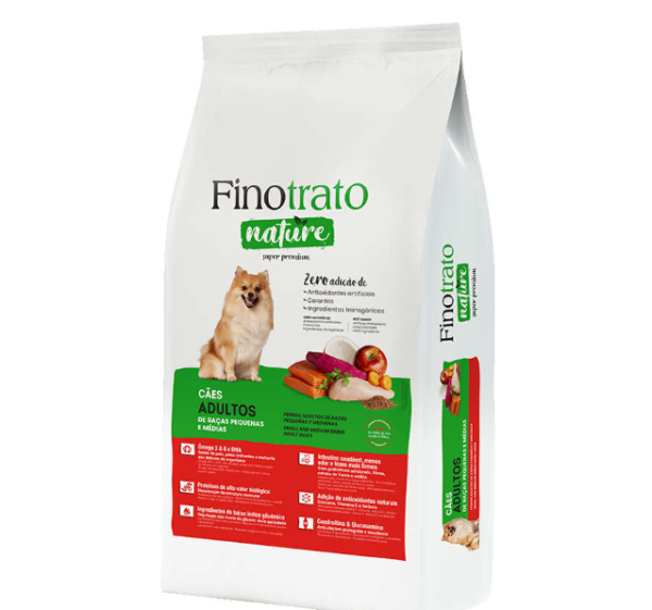 Ração Finotrato Nature para Cães Adultos Raças Pequenas e Médias - 3kg