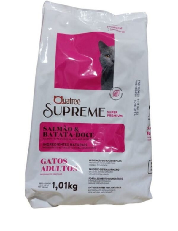 Ração Quatree Supreme para Gatos Adultos Sabor Salmão e Batata Doce 1kg