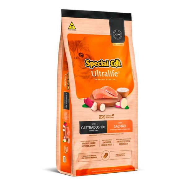 Ração Special Cat Ultralife Salmão para Gatos Sênior Castrados 10+