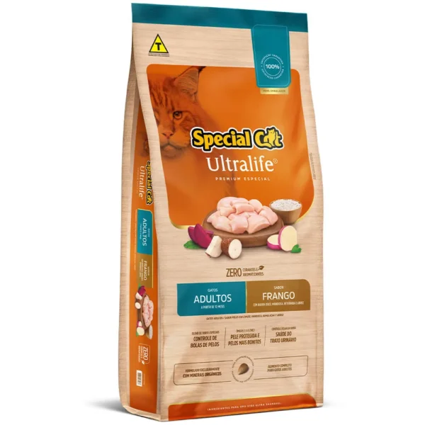 Ração Special Cat Ultralife Frango para Gatos Adultos 10,1kg