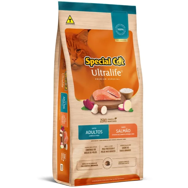 Ração Special Cat Ultralife Salmão para Gatos Adultos 10,1kg