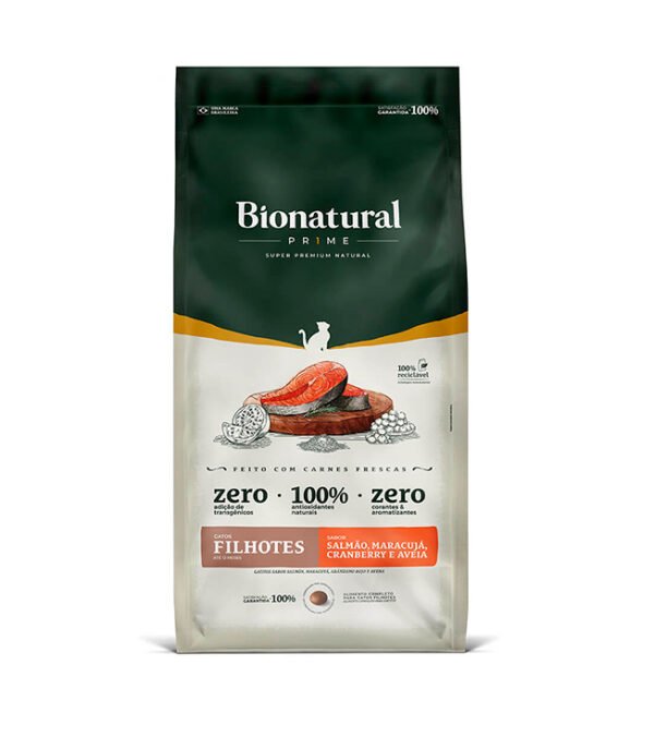 Ração Bionatural Prime para Gatos Filhotes Sabor Salmão - 7,5kg